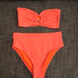 Cabana De Sol Bandeau Bikini+High Waisted Bottom